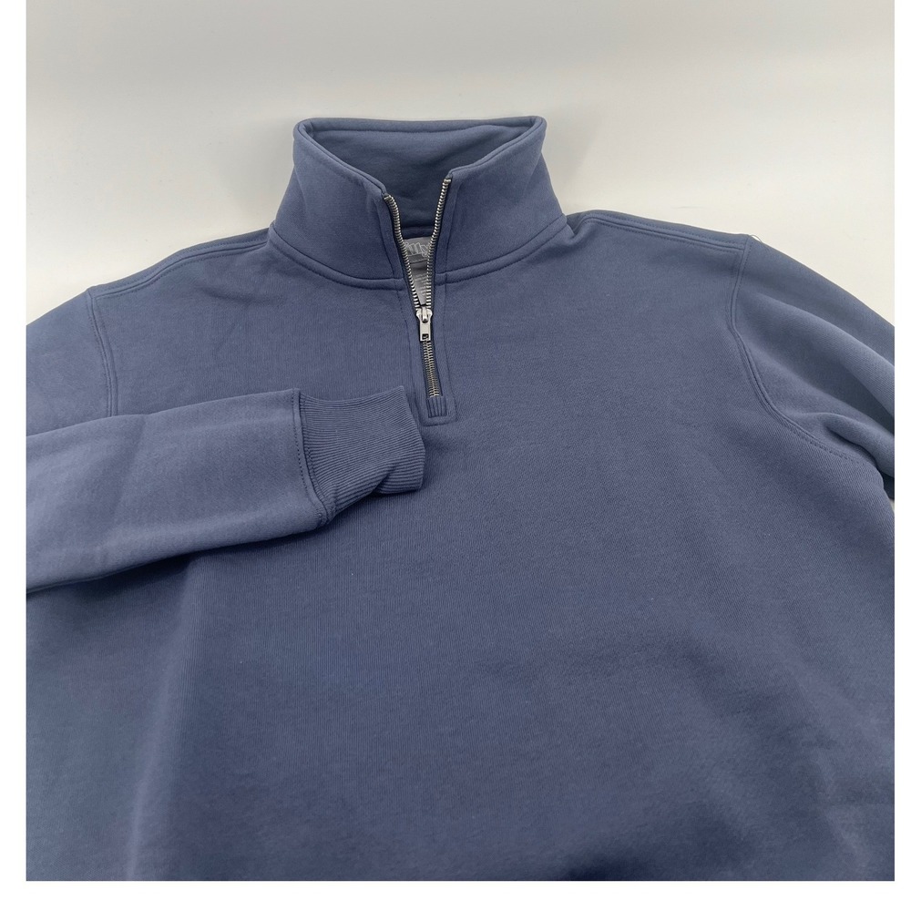 Tillys Womens 1/4 Zip Sweatshirt Dusk Blue Grey Fleece Pullover XXS AKT2325